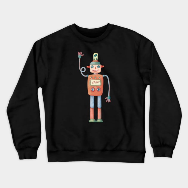 Retro Robot Crewneck Sweatshirt by NicSquirrell